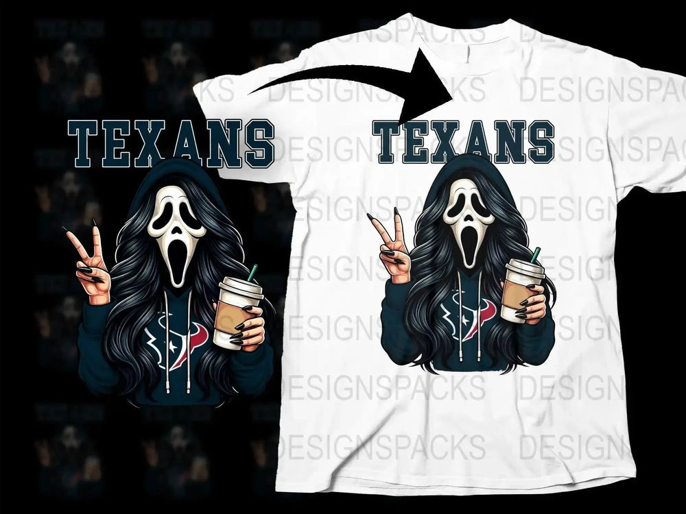 Texans GhostFace Scream Girl Graphic Png Digital Download