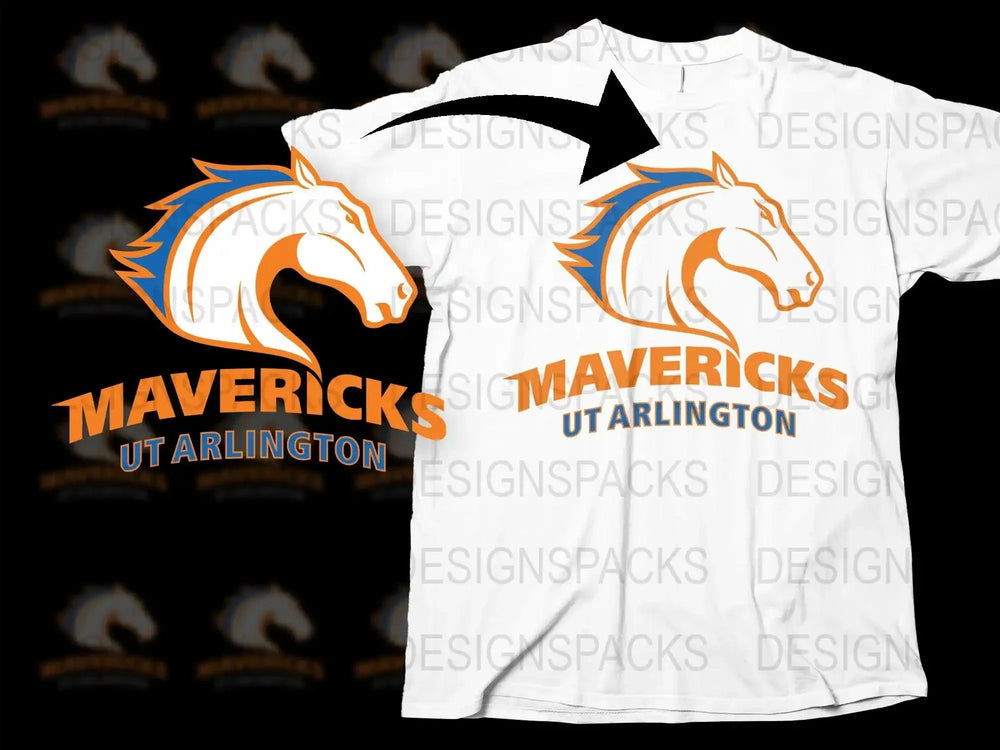 Texas Arlington Mavericks College Football Png Digital Download