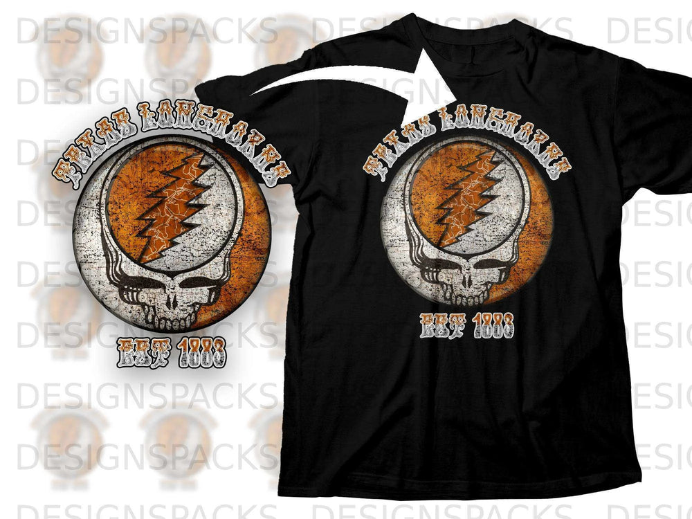 Texas Longhorns Skull Graphic Vintage Style T-Shirt