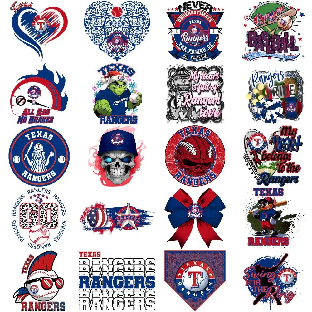 66 Texas Rangers Baseball Designs Bundle PNG