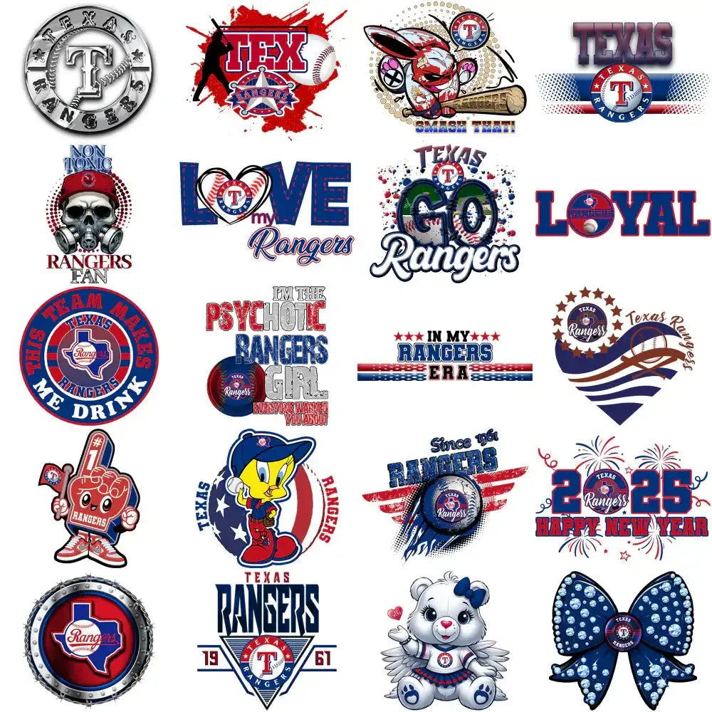 66 Texas Rangers Baseball Designs Bundle PNG