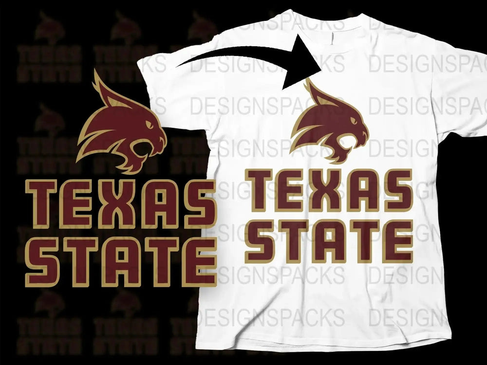 Texas State Bobcats College Football Png Digital Download