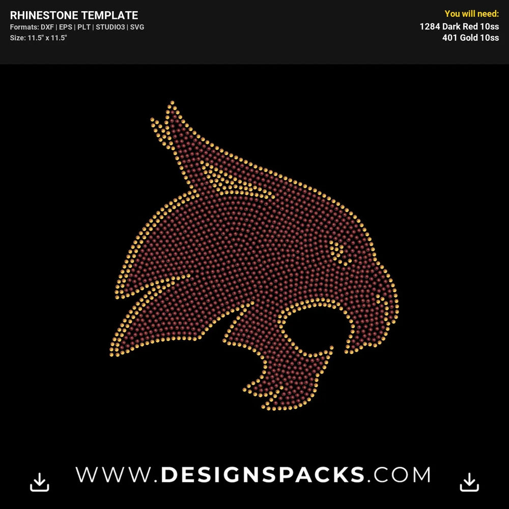 Texas State Bobcats Football Rhinestone Digital Template