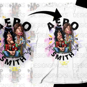 The Aerosmith 1970 Joe Perry And Steven Tyler Funny Caricature Png Design Digital Download