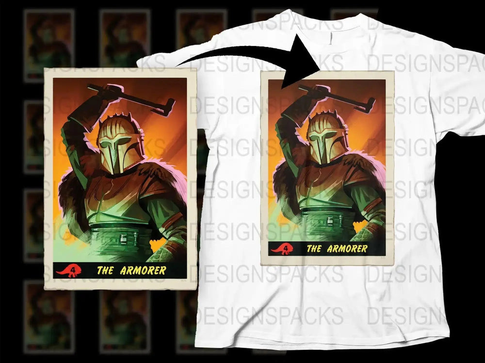 The Armorer Raising Hammer Graphic Png Digital Download