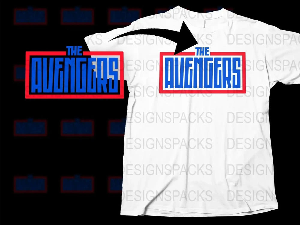 The Avengers Retro Logo Design Graphic Png Digital Download