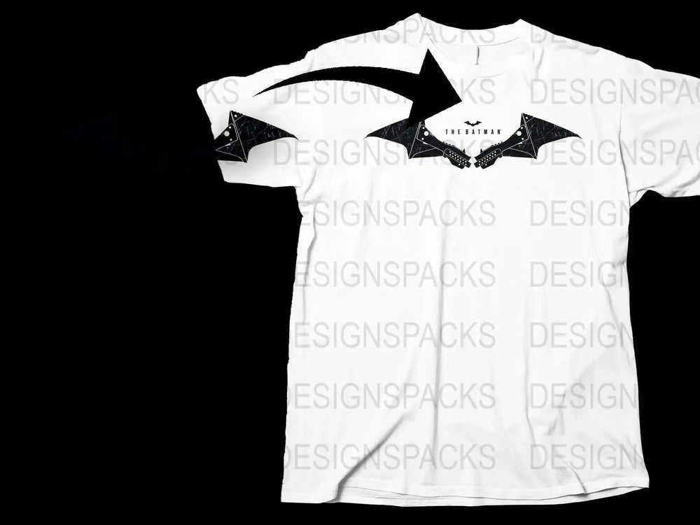 The Batman Logo Black Grit Dual Wings Graphic Png Digital Download