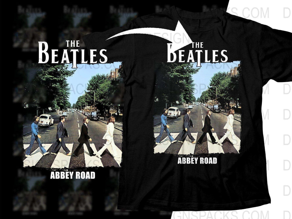 The Beatles Abbey Road Iconic Crosswalk Street View Parody Art Png Halftone Digital Download