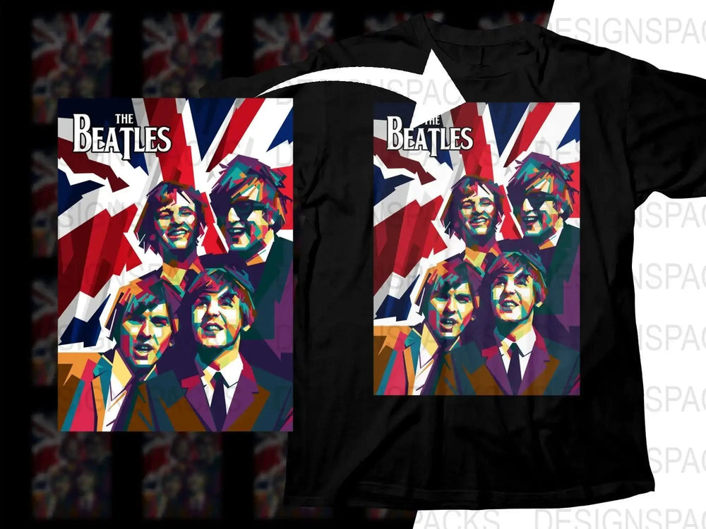 The Beatles Colorful Pop Art Design Music Band Graphic Png Halftone Digital Download