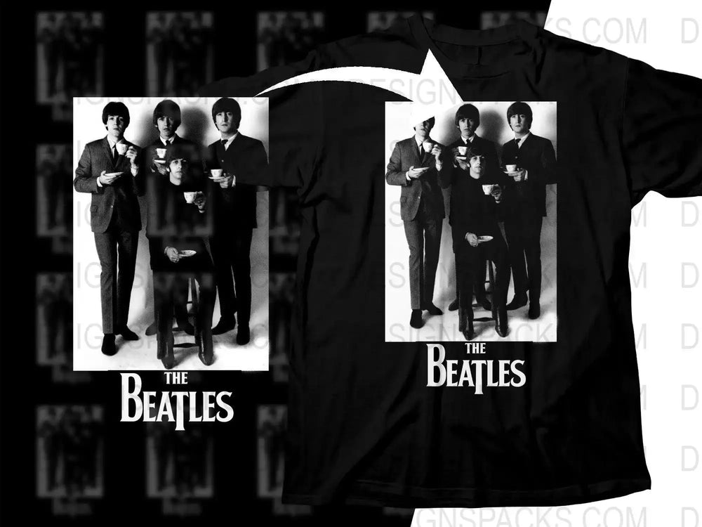 The Beatles Tea Party Classic Design Png Halftone Digital Download