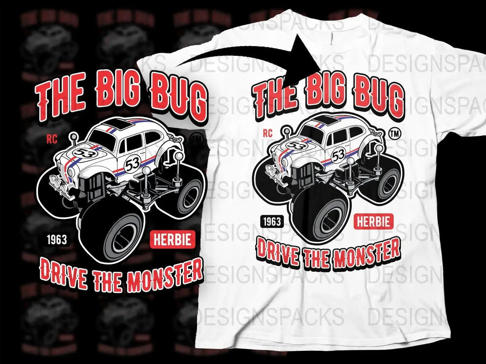 The Big Bug Drive The Monster RC Herbie Png Digital Download