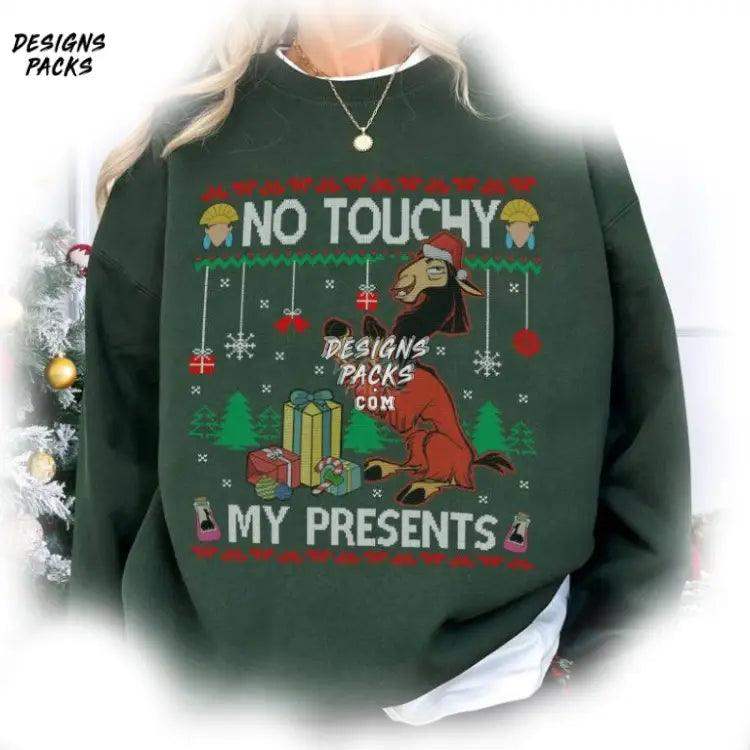 The Emperor’s New Groove Christmas Cartoon Land No Touchy My Presents Llama Kuzco Ugly Png Design