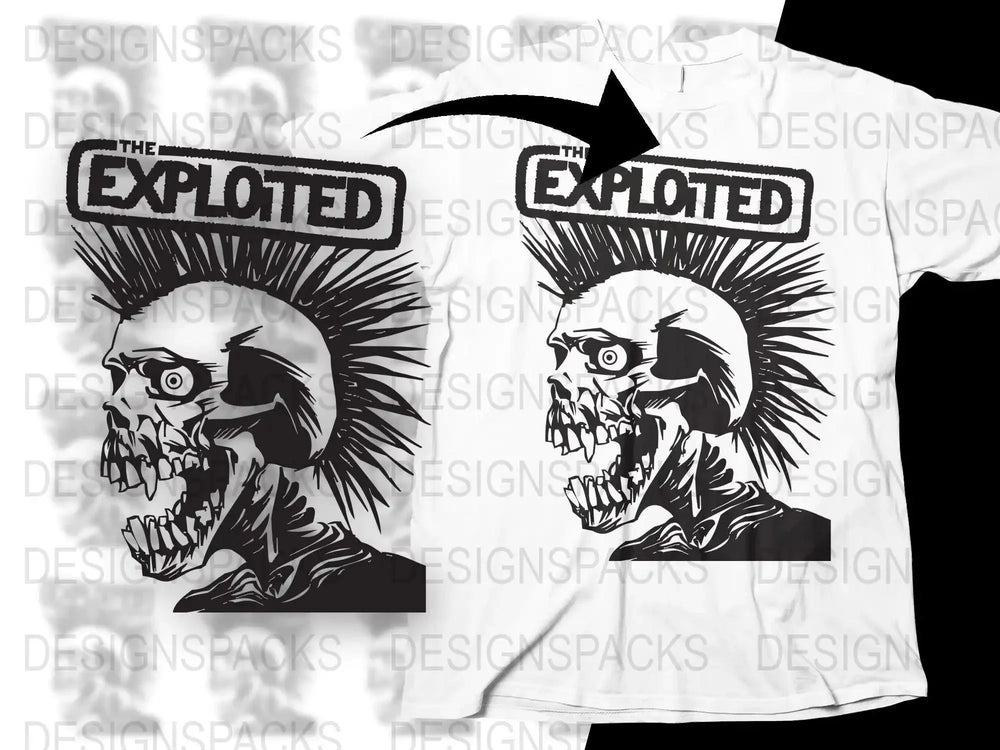 The Exploited Rock Band Graphic Art Skull Punk Rock Png Design Digital Download