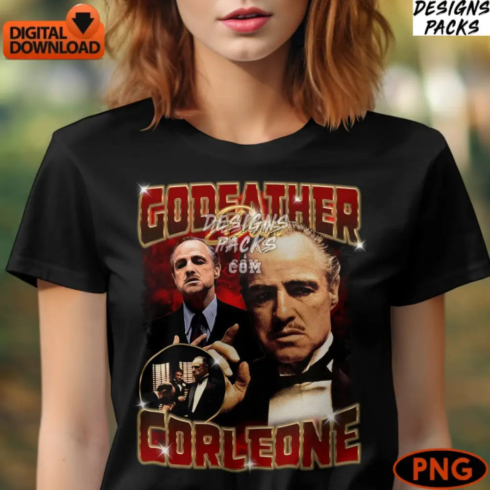 The Godfather Don Corleone Digital Art Classic Movie Png Instant Download Gift For Buffs