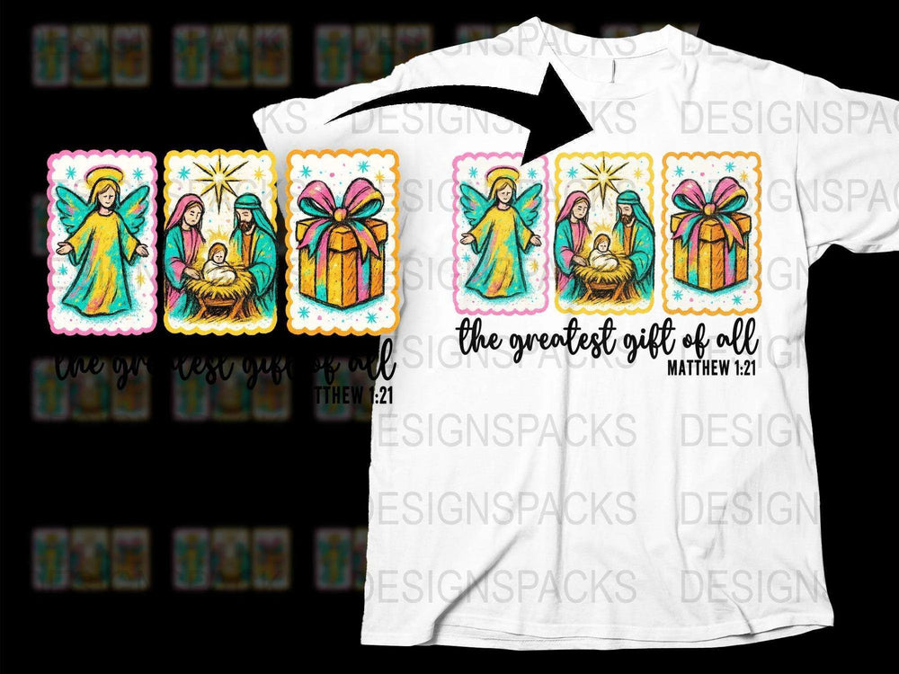 Christmas Nativity Scene T-Shirt, Religious Holiday Gift, Baby Jesus Mary Joseph, Festive Family Tee