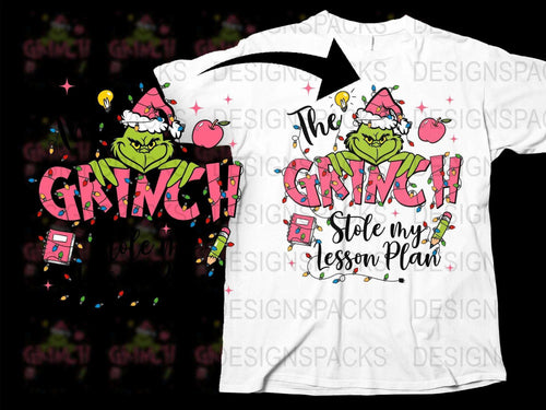 Grinch Themed Christmas T-Shirt, Cute Holiday Tee, Festive Graphic Shirt for Family Celebrations