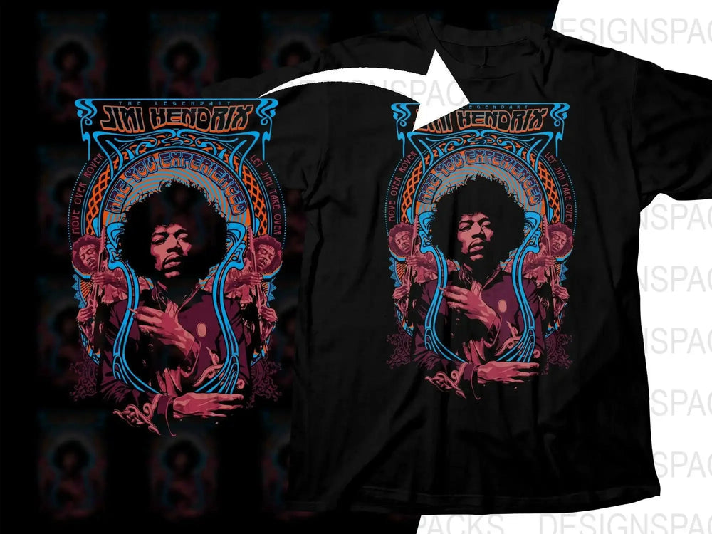The Legendary Jimi Hendrix Move Over Rover Png Design Digital Download