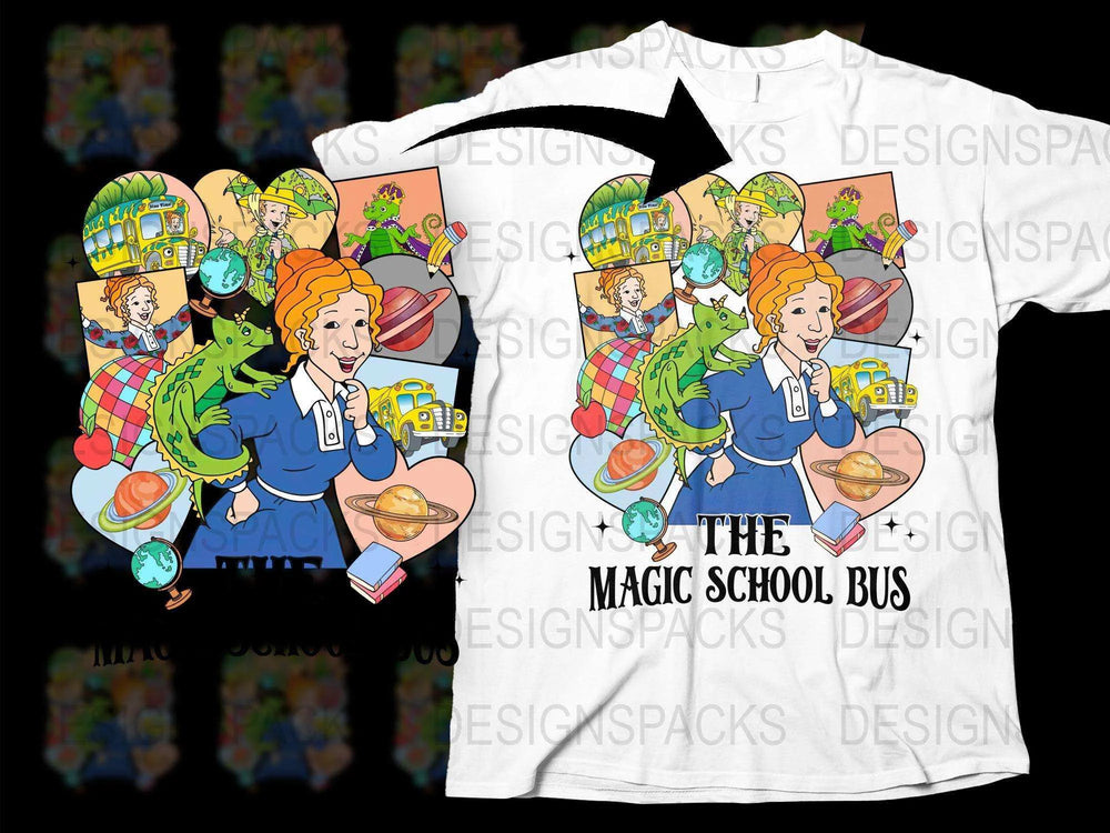 Magic School Bus Inspired T-Shirt, Retro Cartoon Graphic Tee, Teacher Gift, Vintage Style Kids' Clothing