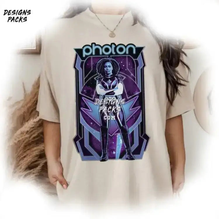 The Marvels Movie Avengers Team Photon Monica Rambeau Celestial Gradient Png Design
