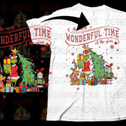 Christmas T-Shirt Wonderful Time of the Year Festive Holiday Tee with Colorful Graphics for Family