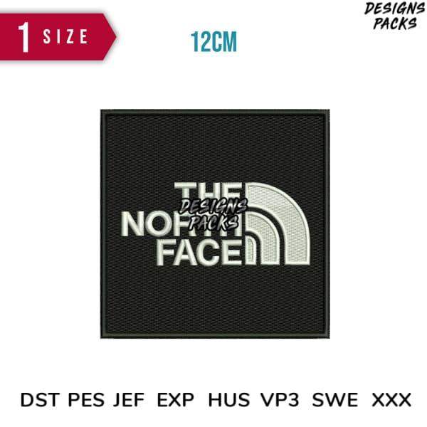 The North Face embroidered patch design, 12cm, compatible with DST PES JEF formats for machine embroidery
