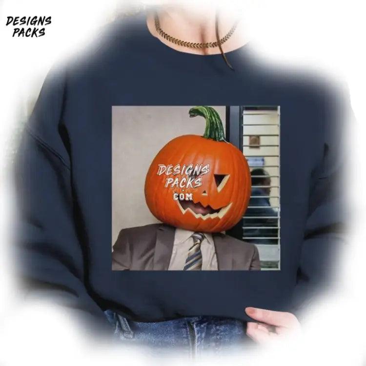 The Office Halloween Tv Show Dwight Pumpkin Head Png Design