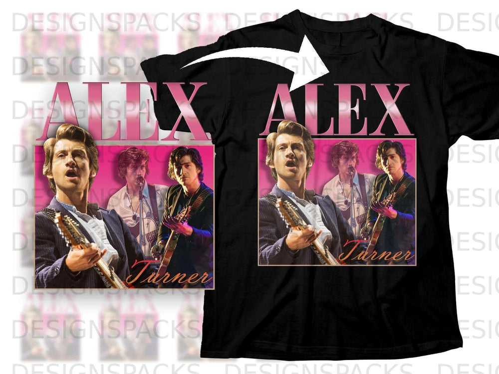 Black t-shirt with Alex Turner and "Turner" text.