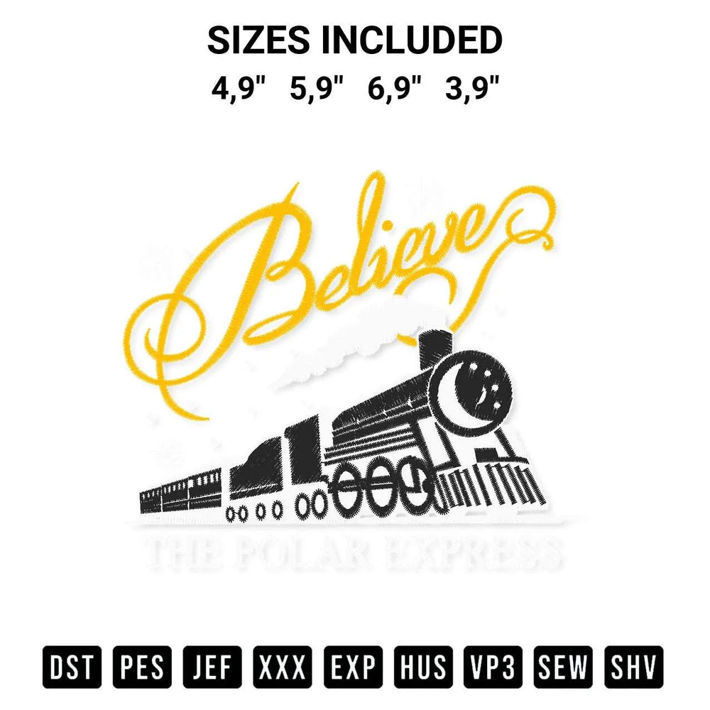 The Polar Express Believe Christmas Family Pajamas Vintage1 Logo Embroidery Design