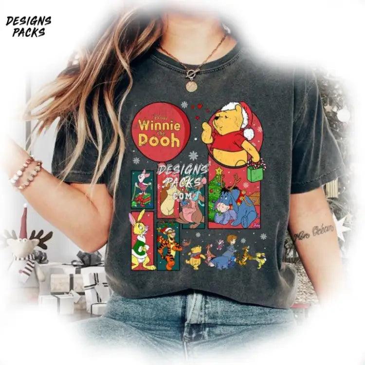 The Pooh And Friends Christmas Tree Cartoon World Bears Winnie Png Design