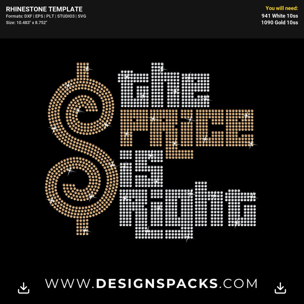 The Price Is Right Logo Rhinestone Digital Template