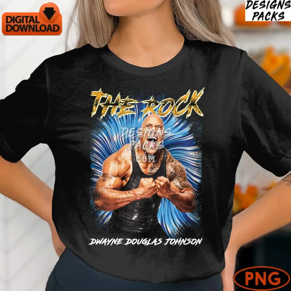 The Rock Dwayne Johnson Wrestler Digital Download Fan