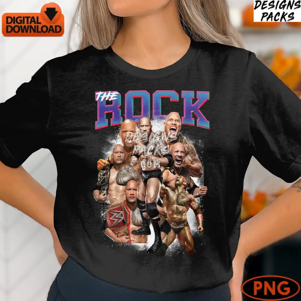The Rock Wrestling Star Champion Dwayne Johnson Png Download Fan Art