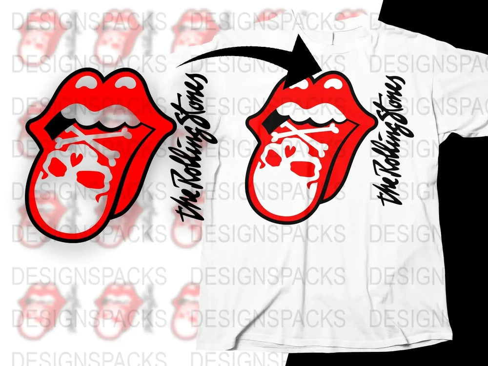 The Rolling Stones Iconic Logo Rock Band Art Png Design Digital Download