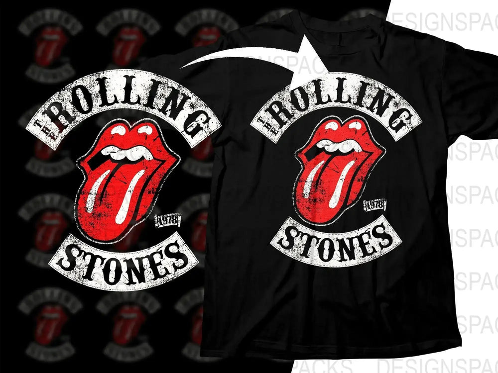 The Rolling Stones Vintage Graphic Rock Band Png Halftone Digital Download