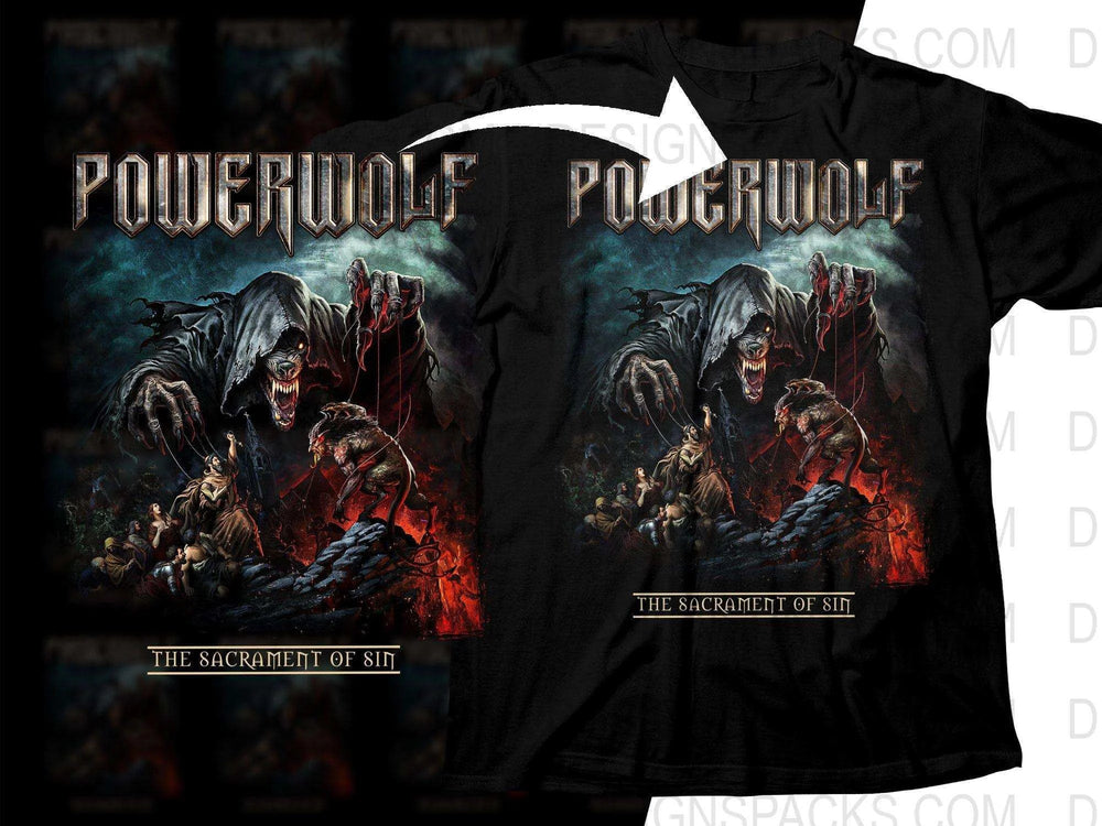The Sacrament Of Sin Horror Artwork Powerwolf Png Halftone Digital Download