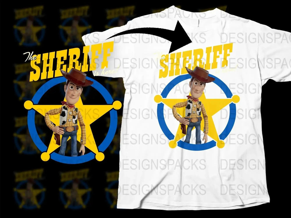 The Sheriff is Here Woody Graphic Png Digital Download