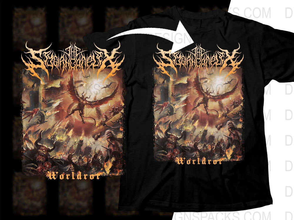The Stygian Complex Worldrot Epic Fantasy Battle Rock Men's Short Sleeve Png Halftone Digital Download