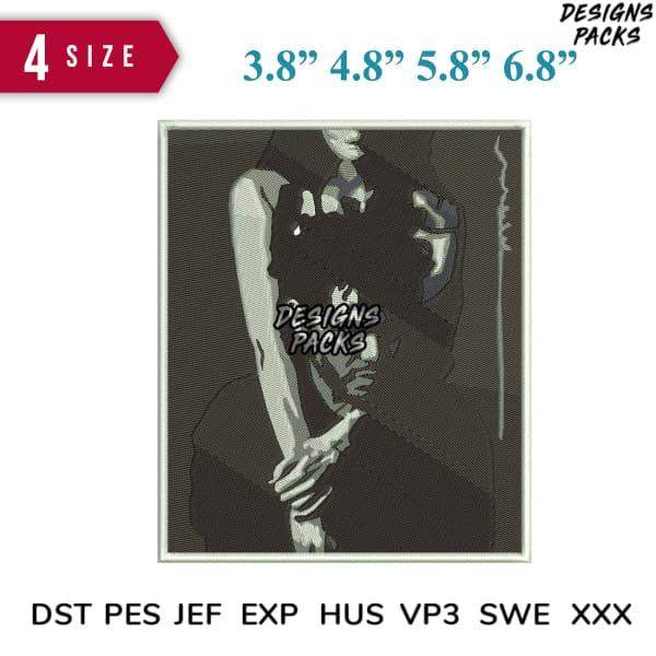Print-ready embroidery design in 4 sizes, formats DST PES JEF EXP HUS VP3 SWE XXX for DTG DTF tumbler wraps