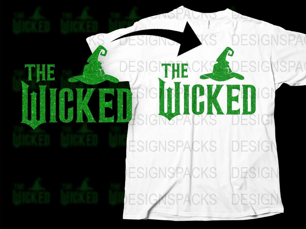 The Wicked Green Witch Graphic T-Shirt, Halloween Party Costume Tee, Unisex Adult Clothing, Unique Witchy Shirt Design