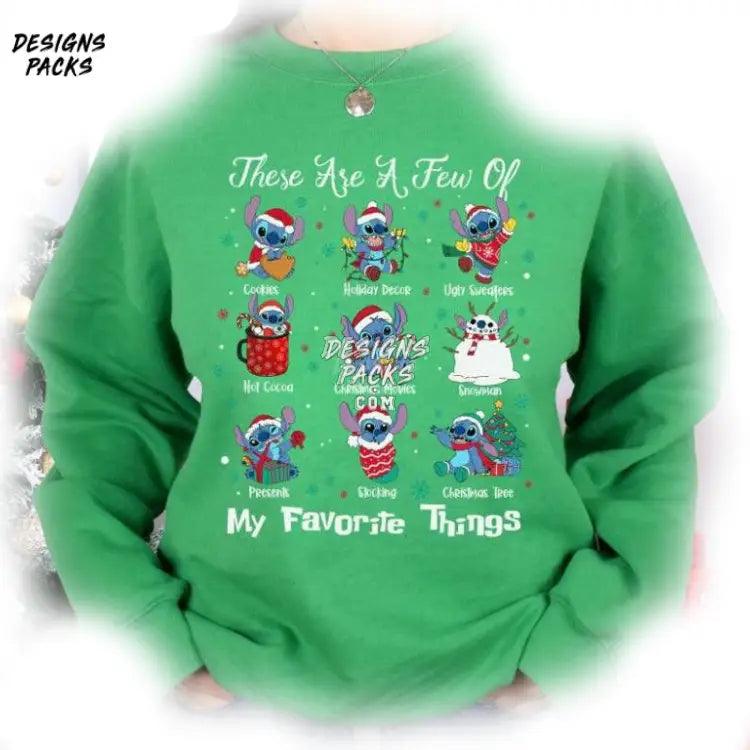 There Are A Few Of My Favorite Things Christmas Xmass Cartoon Stitch Png Design