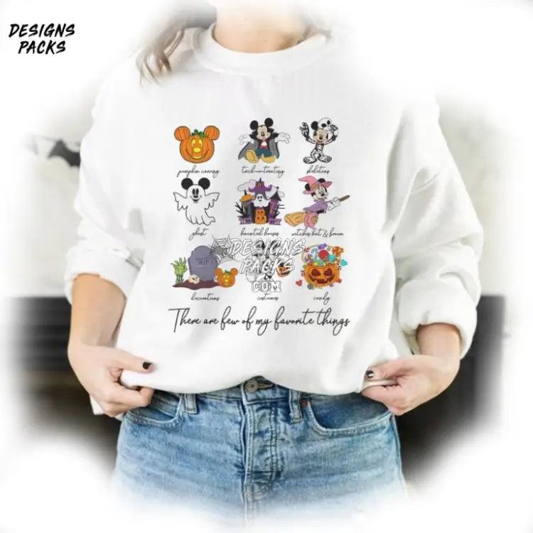 These Are A Few Of My Favorite Things Mickey Skeleton Cartoon Minnie Halloween Png Design