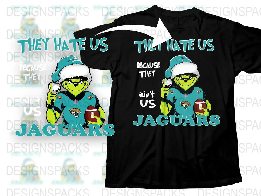 Funky Cartoon Monster Fan T-Shirt, Jaguars Football Graphic Tee, Unique Sports Apparel for Game Day