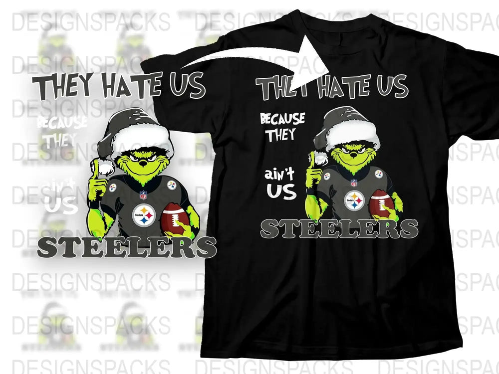 Pittsburgh Steelers Fan T-Shirt Cartoon Bird Graphic Black Tee Sports Team Apparel