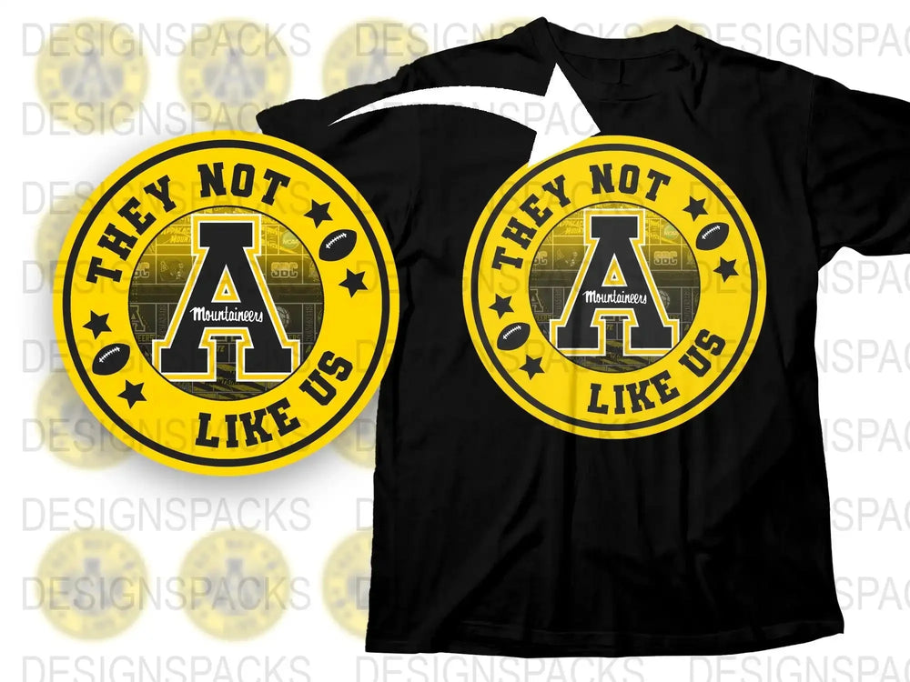 Vintage Collegiate Style T-Shirt, 'They Not Us' Motivational Quote, Yellow and Black, Unisex Graphic Tee
