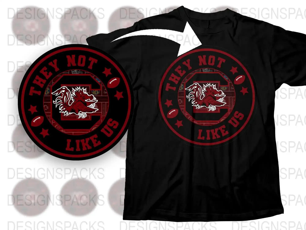 Lion Graphic T-Shirt 'They Not Like Us' Red and Black Bold Circle Design, Casual Streetwear Tee