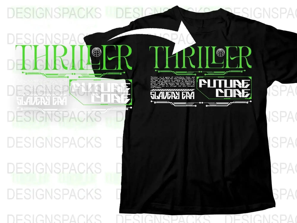 Thriller Text with Futuristic Design Png Digital Download