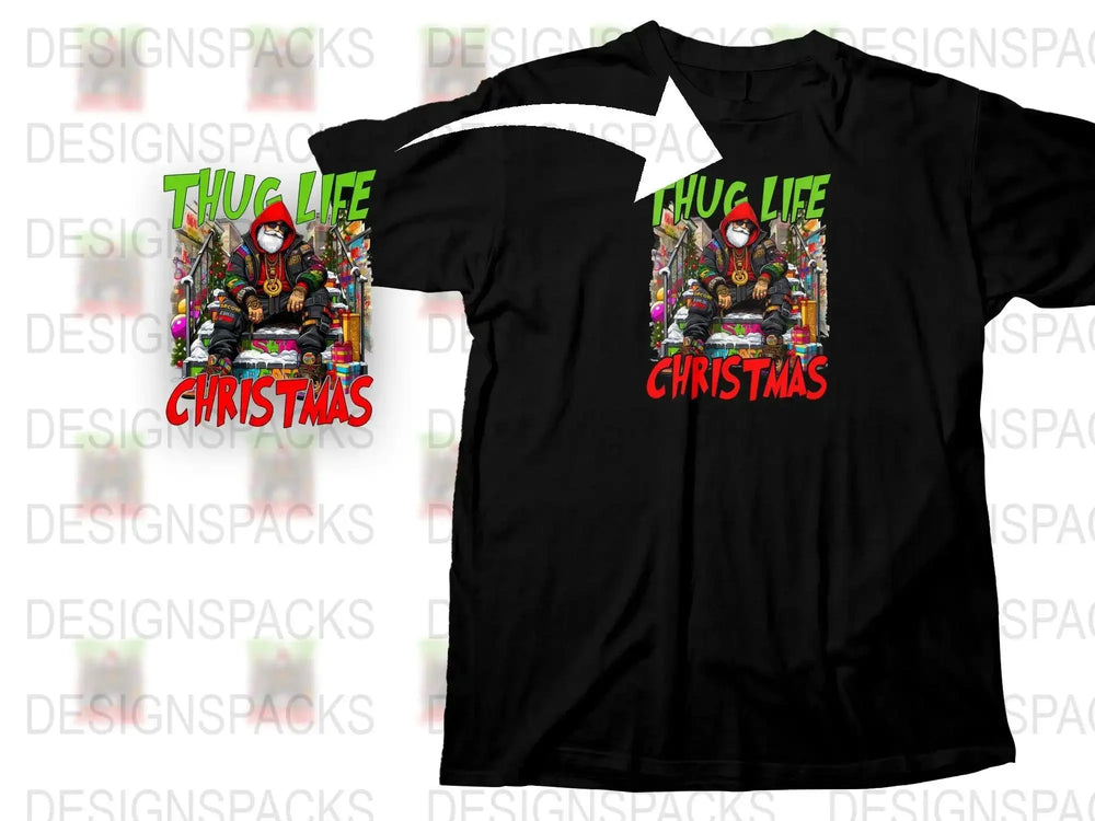 Thug Life Christmas Santa Claus Graffiti Style Png Digital Download
