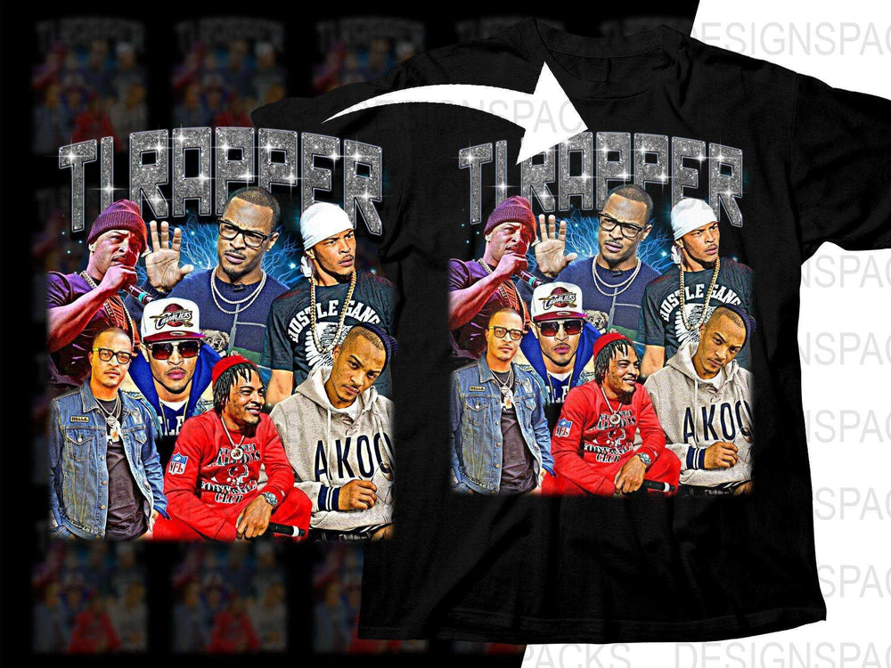 TI Rapper Multi Image Bootleg Design Png Digital Download