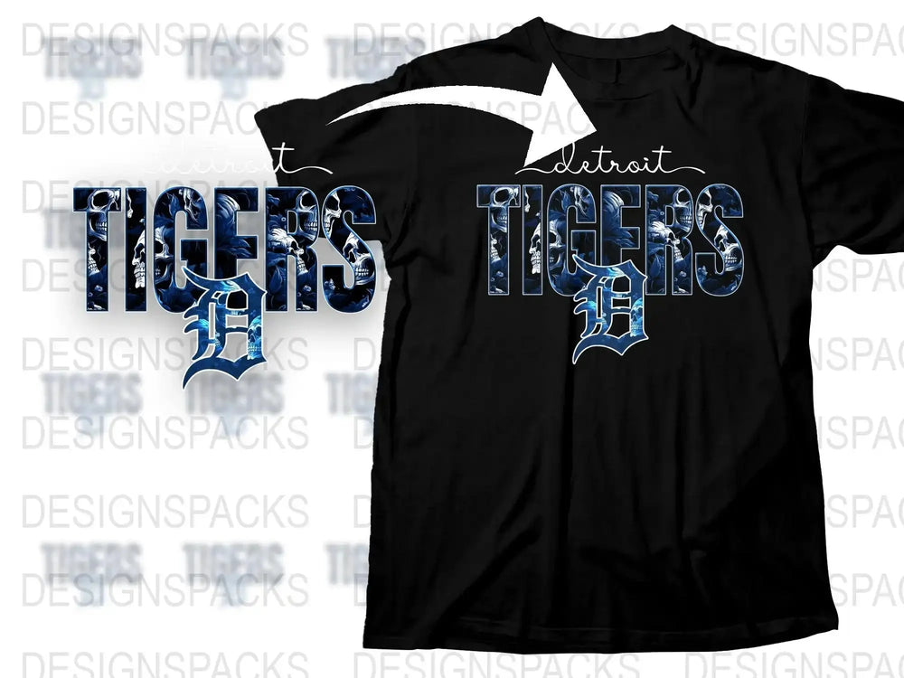 Detroit Tigers Inspired T-Shirt, Sporty Blue Font Design, Casual Baseball Fan Apparel, Unisex Fit