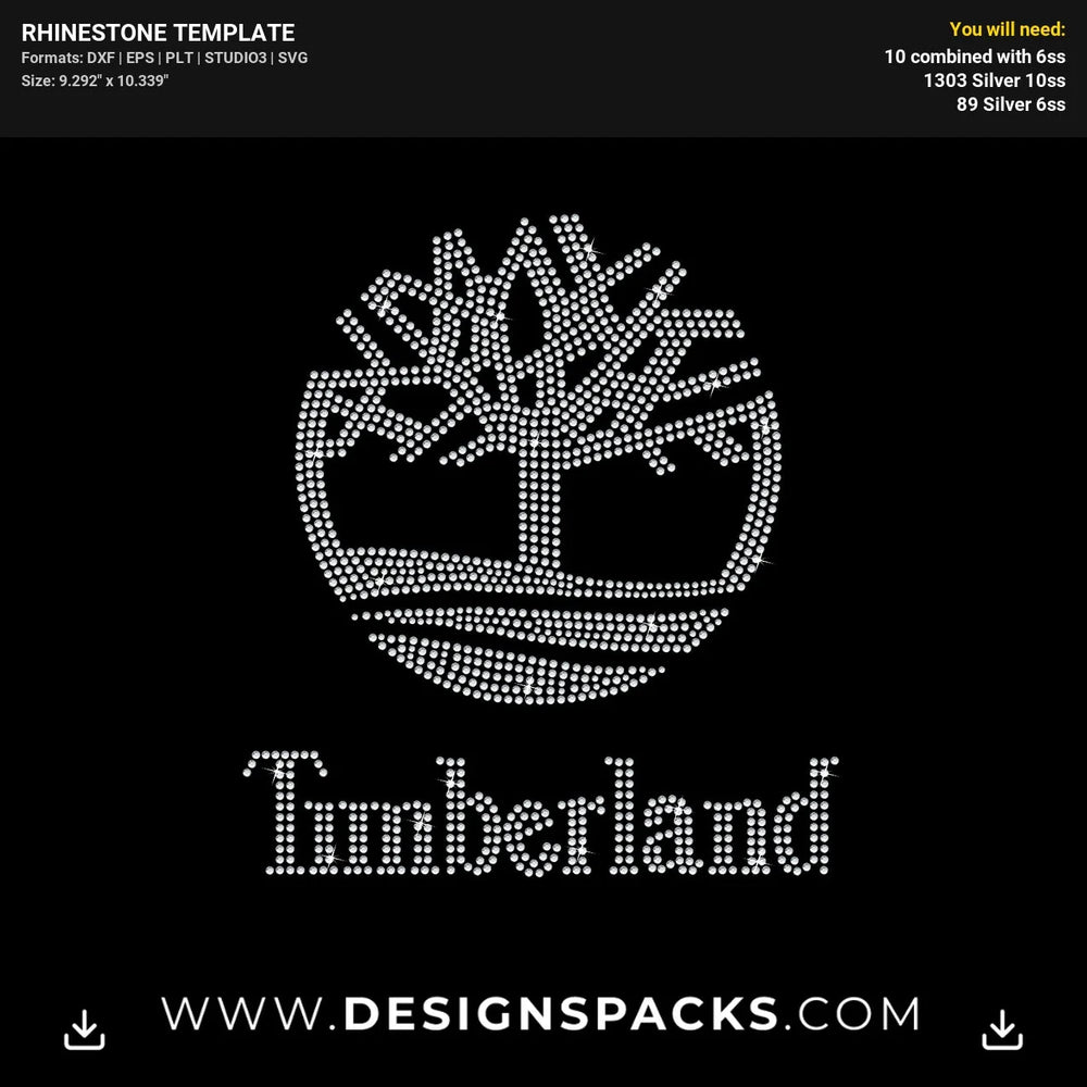 Timberland Logo Rhinestone Digital Template